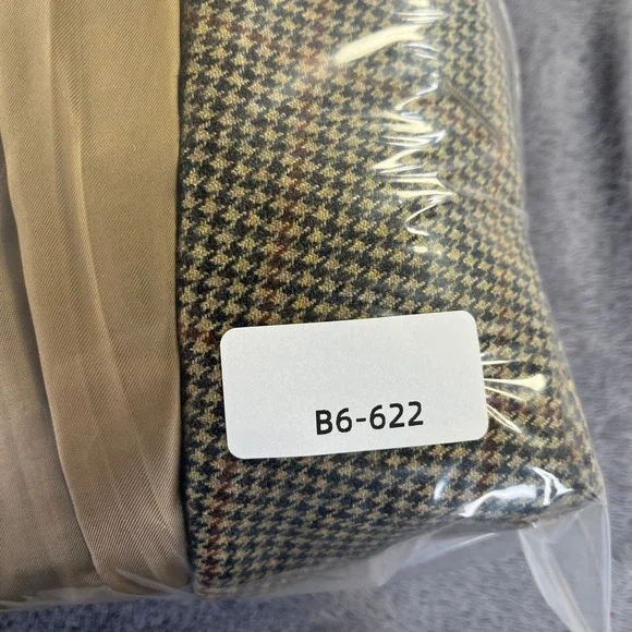 Corneliani Mens 42L US Blazer Jacket Virgin Wool Extrafine Brown Houndstooth VTG